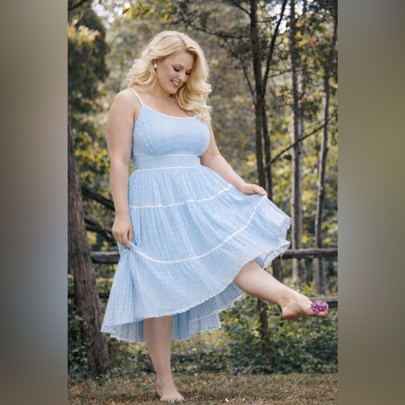 Torrid x Marilyn Monroe Iconic Blue & White Polkadot Pin Up Sundress, 1x, NWT! - Picture 2 of 16